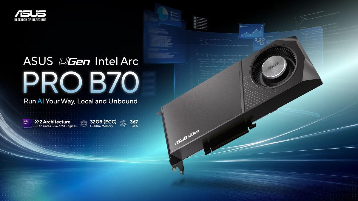 ASUS анонсировала карты-ускорители искусственного интеллекта UGen Intel Arc Pro B70 32Gb